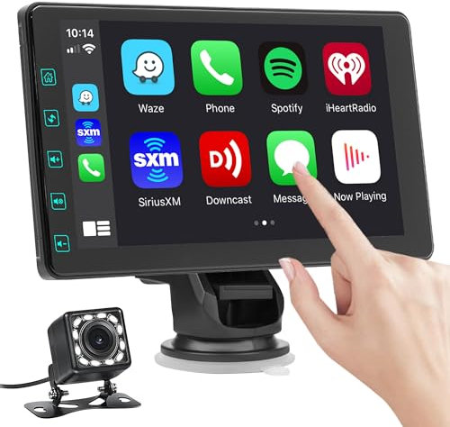 DYWSWINN 7 Wireless A-pple Carplay & Android Car, with IPS Carplay Display, Digital Receiver, Siri/G-oogle, GPS Navigation, Bluetooth, Mirror Link, FM, AUX, Touchscreen Autoradio for All Vehicles