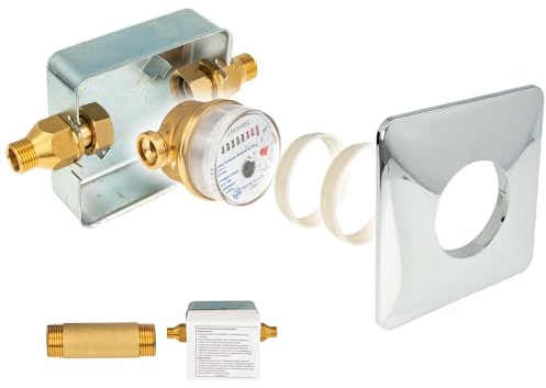Unterputz Einstrahlzähler System ETK Komplett-SET, Kaltwasser, Länge 80 mm, Einbaukasten 1/2 Zoll AG