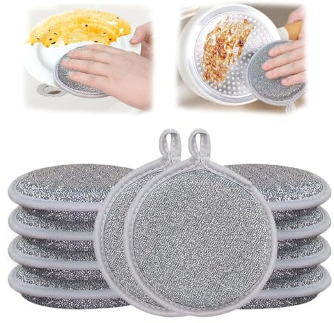 HOIDOKLY - Spugnette/pagliette multiuso, 2024, in filo, utilizzabili da bagnato e asciutto, per lavare pentole e piatti, riutilizzabili (10 pezzi)