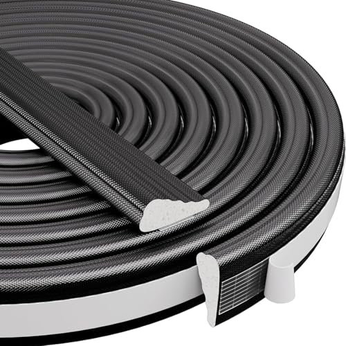 Inscrip Türdichtung Fensterdichtung Dichtungsband Schaumstoff Selbstklebend, Tür Fenster Dichtung Dichtungsband, Haustür Türrahmen Dichtung, Door Seal,Zugluftstopper Dichtband Fenster (Schwarz, 300CM)