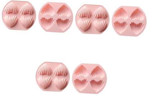 DECHOUS 6pcs Heart Shape Non-Stick Baking Pans Molds for Oven Baking Easy Release Cupcake Bakeware for Cakes and Pastries