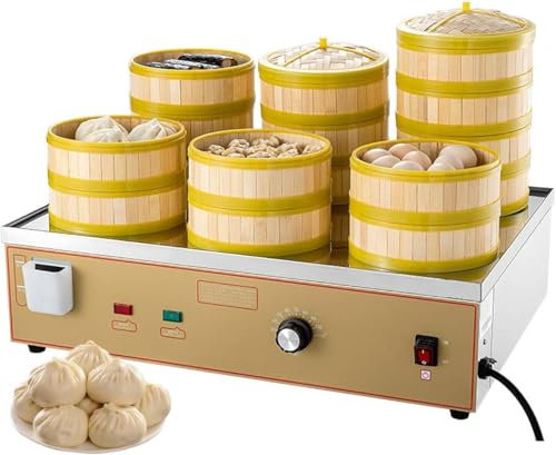 XNYXLPP Vaporizador eléctrico de Alimentos de Cuatro/Seis Orificios, máquina eléctrica para Bollos al Vapor, máquina de cocción al Vapor de Alimentos para el hogar de Acero Inoxidable para Bollos