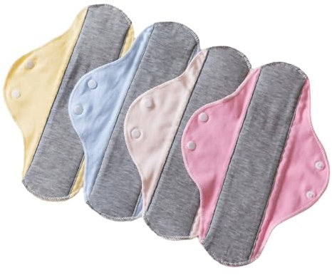 HQRKOTM 4 cuscinetti in cotone riutilizzabili,Materiali in grafene, salvaslip lavabili per le mestruazioni, Prevenire la perdita di urina