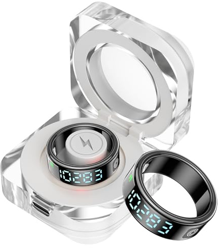 Yeforu Smart Ring - Anello fitness da uomo e donna, con schermo a LED, contapassi, contacalorie, cardiofrequenzimetro, monitoraggio del sonno, per telefoni Android e iOS