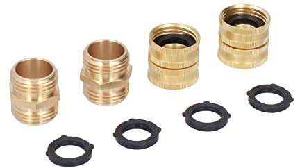 Adaptador de Manguera Macho a Macho, Conector de Manguera de Jardín 3/4 pulg. Doble Rosca Macho Hembra Adaptador de Tubería de Agua de Latón Adaptador de Manguera de Jardín