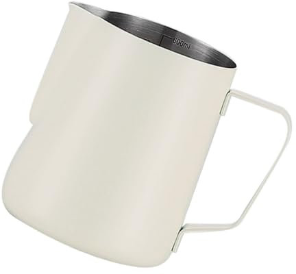 LAPYAPPE Pichet à Lait Inox Avec Bec Verseur Unique Et Poignée Ergonomique Pot à Mousse De Lait Pour Espresso Et Cappuccino Cuvette à Mousseur Pour Art Latte Précis Et Facile