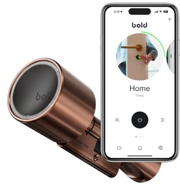 Bold – Elite Smart Lock Zylinder SX33 – Intelligentes Türschloss ohne Schlüssel – Bluetooth & WLAN – Einfache Installation – App-Steuerung - Copper