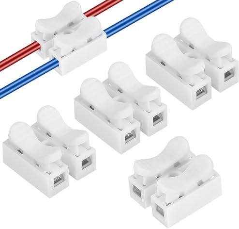 80 connettori a molla CH2 per cavi elettrici, morsettiera per cavi elettrici, morsetti rapidi, blocco connettore per cablaggio elettrico (bianco)