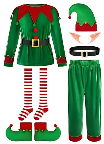 Générique Julkostymer för, tomtehjälpsdräkt, barn cosplay-outfit för fester och rollspel