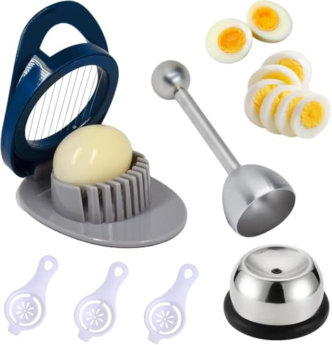 6 Stück Eierschneider Set,1 Eierschneider, 1 Eierköpfer Edelstahl, 1 Eierstecher Eipicker, 3 Eiertrenner, Mehrzweck Egg Schneider Eierpiekser,Eieröffner Werkzeug Für Küche, Esszimmer, Bar