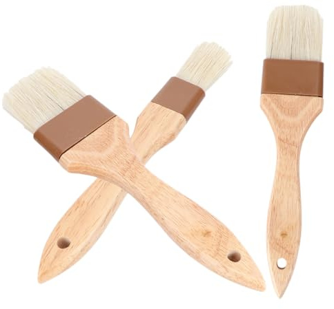 Angoily 3pièces Pinceau à Badigeonner pour Pâte à Pâtisserie Et Barbecue De Pinceaux à Poils pour Griller Et Cuisiner Extérieur