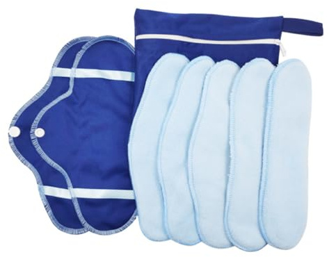 TOYANDONA 8 Stück Wiederverwendbare Stoffbinden aus Polyester mit Reißverschlusstasche Waschbare und Komfortable Menstruationsbinden für Menstruations und Wochenbettzeit
