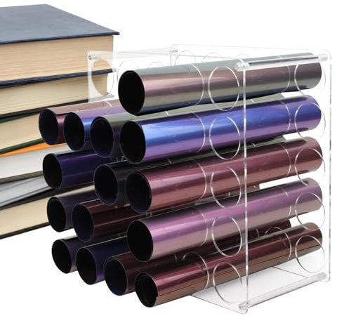 Portarrollos para vinilos - Estante organizador de 25 agujeros, soporte cargas pesadas, solución multiusos para guardar objetos artesanales | vinilos, papel de regalo, r