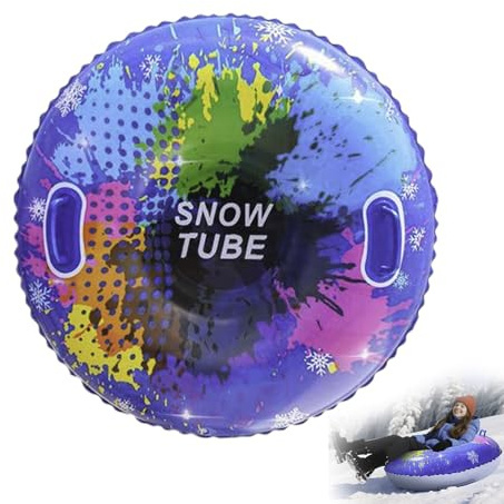 Aufblasbarer Schneereifen Mit Griff, Snowtube, Aufblasbarer Schlitten Für Erwachsene Kinder, Runder Schlitten Ski Reifen, Rodelreifen Spielzeug Für Familienaktivitäten(blau)