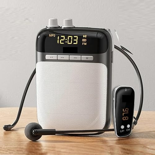BINGNU Sprachverstärker, Tragbarer 5-W-Sprachverstärker for Bildungszwecke, FM-Radiorecorder, Bluetooth, Megaphon, Wiedergabe von MP3-Player