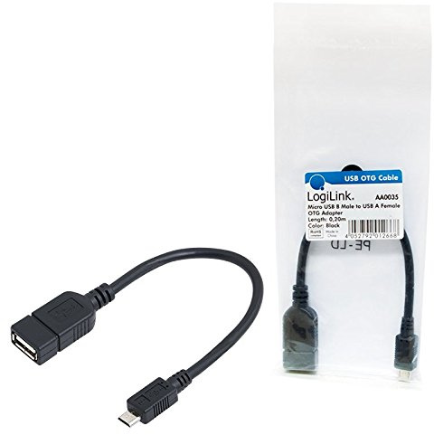 2x OTG Adapter Kabel/Stecker für Smartphones, Micro USB B male zu USB A female (5, 20cm)