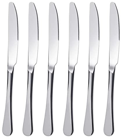 FOXAS Set of 6 Table Knife, Stainless Steel Dinner Knives, Stainless Steel Table knives, Table Cutlery Set of < Bon Appétit > Series, 23 CM
