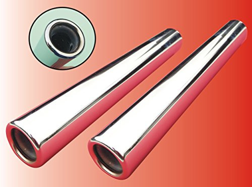 WIM-DESIGN 2-STÜCK Endrohre 250mm für Serien AUSPUFF in Hochglanz Chrom