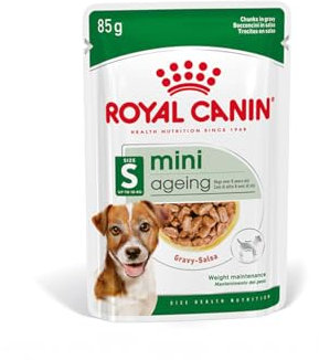 Royal Canin Mini Ageing 12+ | 12 x 85 g | Alleinfuttermittel für Senior Hunde kleiner Rassen | Kann dabei helfen die Nierengesundheit von Hunden zu unterstützen | In Soße