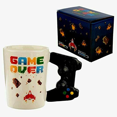 ZCLD Game Over Ceramic Mug Gaming Style Retro Gamepad Controller Coffee Milk Juice Mug Office Tea Cup for Boyfriend Gamer Birthdat Gift