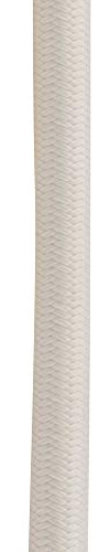 ElekTek White Round Vintage-Style Braided Fabric Covered Lighting Flex Cable 2m Pack Length, 3-Core 6 Amp (0.75mm), EU Manufactured