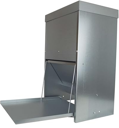 agrarking.de Futterautomat Trittklappe 20L - Geflügelfutterautomat Platte Futter Trog Spender Silo