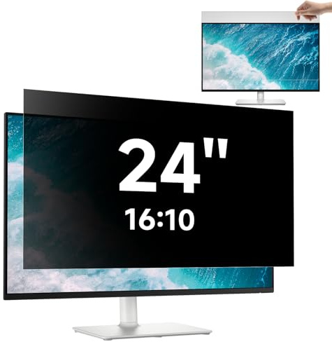 Sichtschutzfolie für 24 Zoll 16:10 Computer Monitor Blickschutzfilter, Anti-Blaulichtfilter Blendschutz Abnehmbarer Displayschutz Blickschutzfolie Kompatibel mit Lenovo/HP/Dell/Acer/Samsung/Asus
