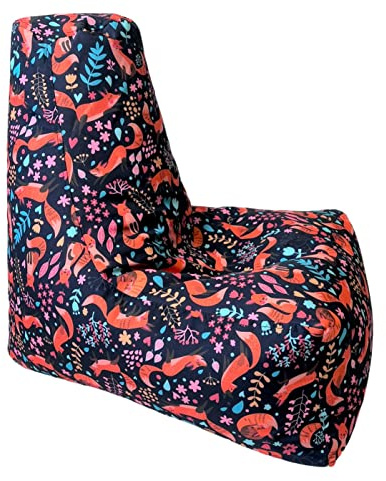 Children's Beanbag Chair Indoor & Outdoor Gaming Triangle Seat Bean Bags for Girls and Boys Kids Bedroom, Living Room, Garden, Home, Cushion Filling Included - Fox
