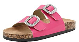 QUEEN HELENA Ciabatte con Strass con Fibbia Leggere Estive Donna R243 (Fucsia, Sistema Taglie Calzature EU, Adulto, Donna, Numero, Media, 39)