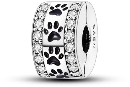 Parmuz Clip Spacer Charme für Armband 925 Sterlingsilber Pave Cubic Zirkonia Clip Lock Spacer Stopper Charm Bead Star Moon Evil Eye Charm Schmuck Geschenk für Frau