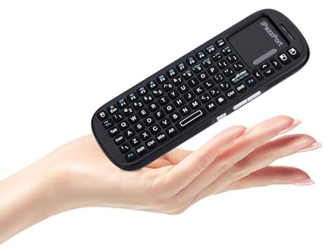iPazzPort Mini tastiera Bluetooth e wireless da 2,4 GHz con touchpad mouse combo per Android TV Box/PC/Tablet/PS4/Raspberry Pi 3/HTPC KP-19SM