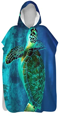 Highdi Handtuch Surf Poncho mit Kapuze Erwachsene für Damen Herren Teenager, Badeponcho Handtuch Poncho aus Mikrofaser auch als Umkleidehilfe Strand