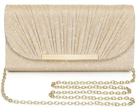 UBAYMAX Evening Bag Clutch Purses for Women Lady Girl Handbags Crossbody Bag Wedding Bag for Prom Party Wedding Engagement (Gold)