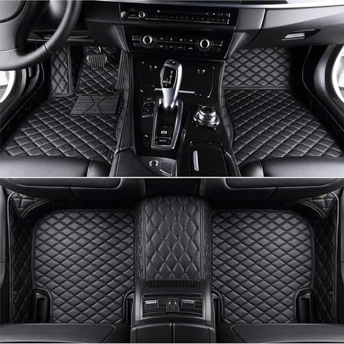 Nach Maß Leder Fußmatten Auto für Mercedes Benz AMG GLC Coupé C253 GLC 43 63 63s Coupé 2017-2020,Fussmatten Auto wasserdichte rutschfeste Automatten Autoteppich Auto Deko,All Black