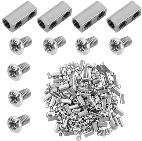 60 Pcs Steel Wire Rope Cable Clamp 3mm, Double Hole Wire Rope Clips, Adjustable Duplex Bolt Cable Clamps Kit, Cable Wire Rope Lock for Garden Fence Wire (A)