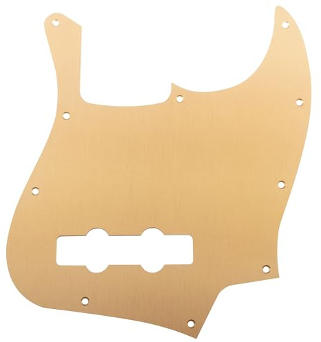 Musiclily Ultra 10 Löcher Anodized Aluminium J-Bass Schlagbrett Gold | für Fender American Standard Jazz Bass