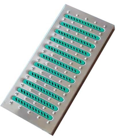 Rejilla Desague Jardin Rejilla de Drenaje de Zanja Verde para Cocina/Patio, Rejilla de Drenaje de Acero Inoxidable 304 para Sumidero, Colador de Drenaje de Canaleta de Lluvia Antideslizante(58x30x2.5c