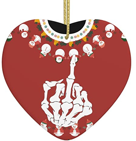 Verpiss Dich, Mittelfinger Weihnachten Ornamente Geschenkanhänger Mit Schnur Hängende Ornamente Keramik Weihnachtsbaum Deko