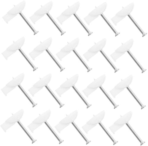 HOMOCONO 45pcs Wall Screws and Anchors for Drywall with 25mm Steel Nails Multi Cable Staples and Wall Pegboard Organizer Clips White Flat Ethernet Cable Clips for Hanging Decorations