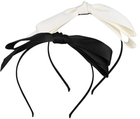 Veemoon 2stücke Pack Schleifen Stirnband Haarschmuck Für Mädchen Party Urlaub Kopfschmuck Satin Stirnband Mit Bogen Accessoire Für Süße Frisuren