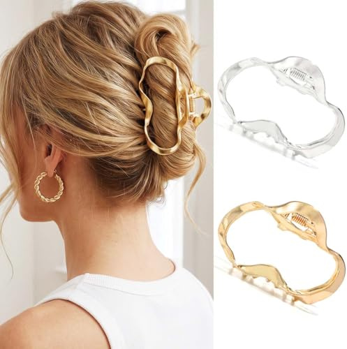 Reaky Metall-Haarklammern, goldene Haarklammern, mittelgroß, Haarspange, Haarschmuck für Damen
