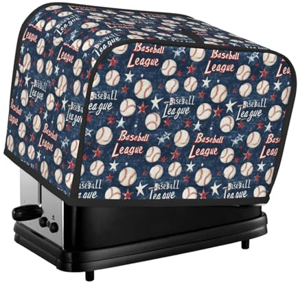 Funda para tostadora con estampado de béisbol retro, 2 rebanadas, fundas para horno tostador con bolsillos para cocina, cubierta de electrodomésticos pequeños y protección de huellas dactilares