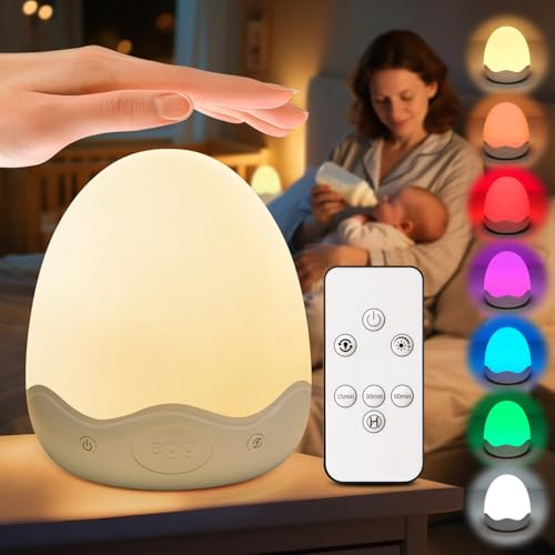 COOLNIGHT Nachttischlampe Touch Dimmbar,Stilllicht 10 Helligkeit 10 Farben