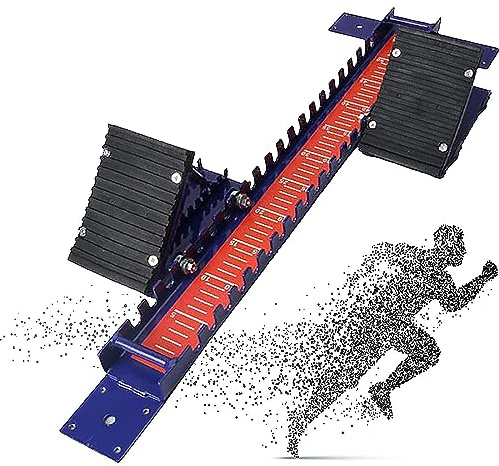 Blocco di partenza regolabile con cuscinetto antiscivolo, ideale per competizioni scolastiche e allenamento atletico