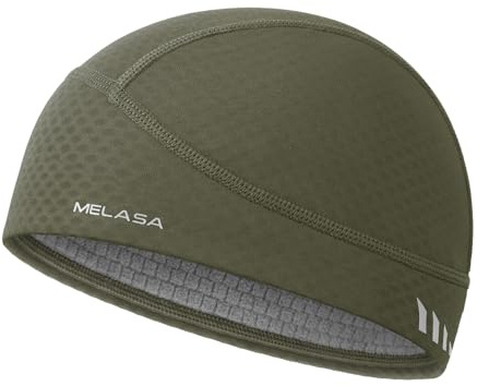 MELASA Skull Cap Helmet Liner, Lightweight Warm Green