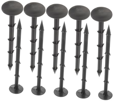 TOYZFRIENDY Lot de 20 Piquets de Jardinage en Plastique Noir 20 Cm pour Fixation Toile Paillage et Gazon Piquets D'aménagement Paysager Résistants pour Jardin Serrage et Extérieur