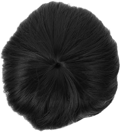 HONITANO Peluquín para Hombre de Fibra Resistente al Calor, Cómodo y Versátil, Peluca Corta Negra Realista Adecuado para Fiestas y Disfraces