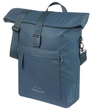Basil Brooklyn Einzeltasche - MIK Hooks inkl. - 17L - Laptopfach - Blau