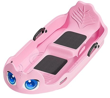 rockible Winter Schlitten, Rodelschlitten mit Bremsgriffen für Kinder, Rosa