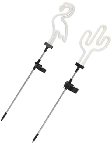 SHINEOFI Lampes Solaires Néon Lot de 2 Cactus et Flamant Rose, Éclairage Décoratif Extérieur pour Jardin et Chemin